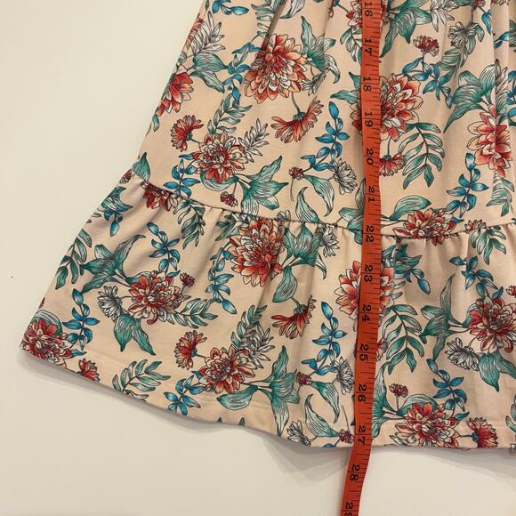 Janie and Jack Sleeveless Dress Girls 8 Pink Floral Skater Ruffle Jersey Stretch - Picture 11 of 12